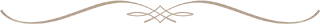 A decorative horizontal divider featuring a symmetrical, ornate design with swirls and a knot in the center. The color is a muted beige.
